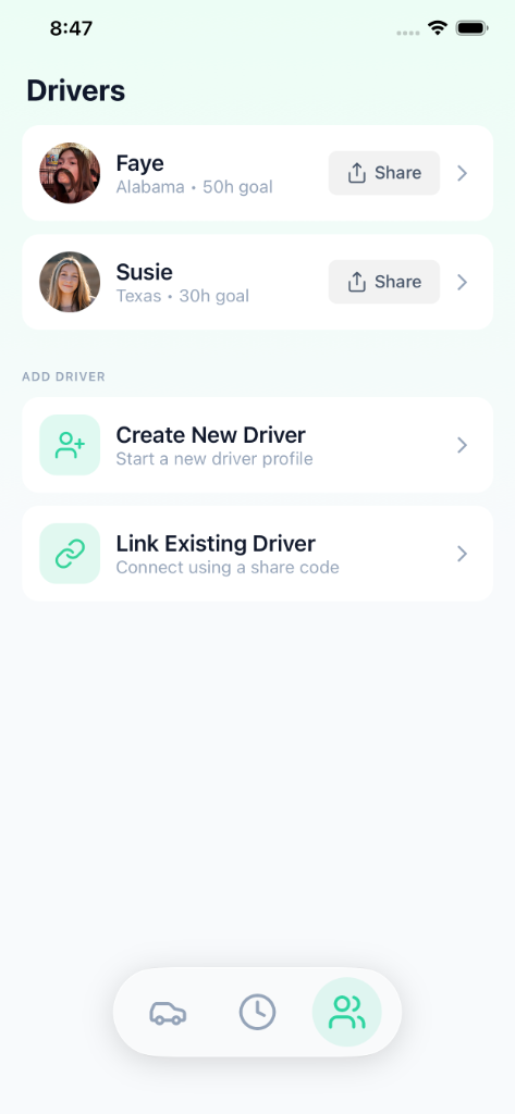 Multiple drivers screen