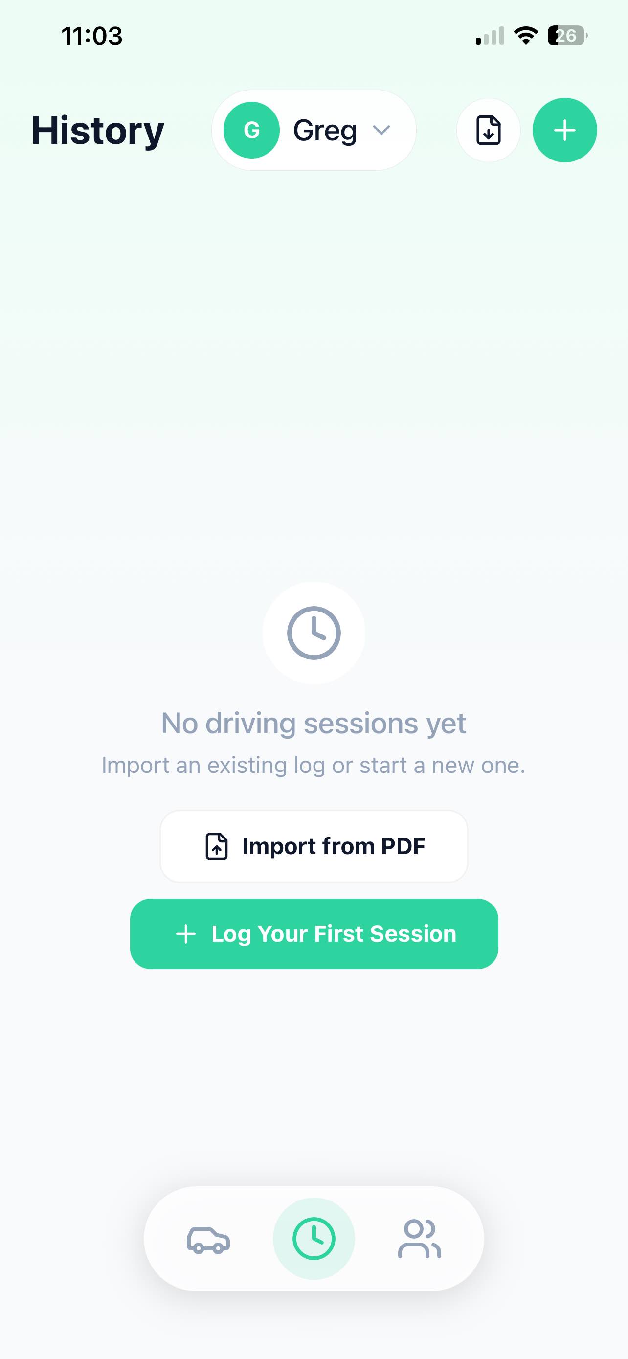 Import from PDF button in GoTime